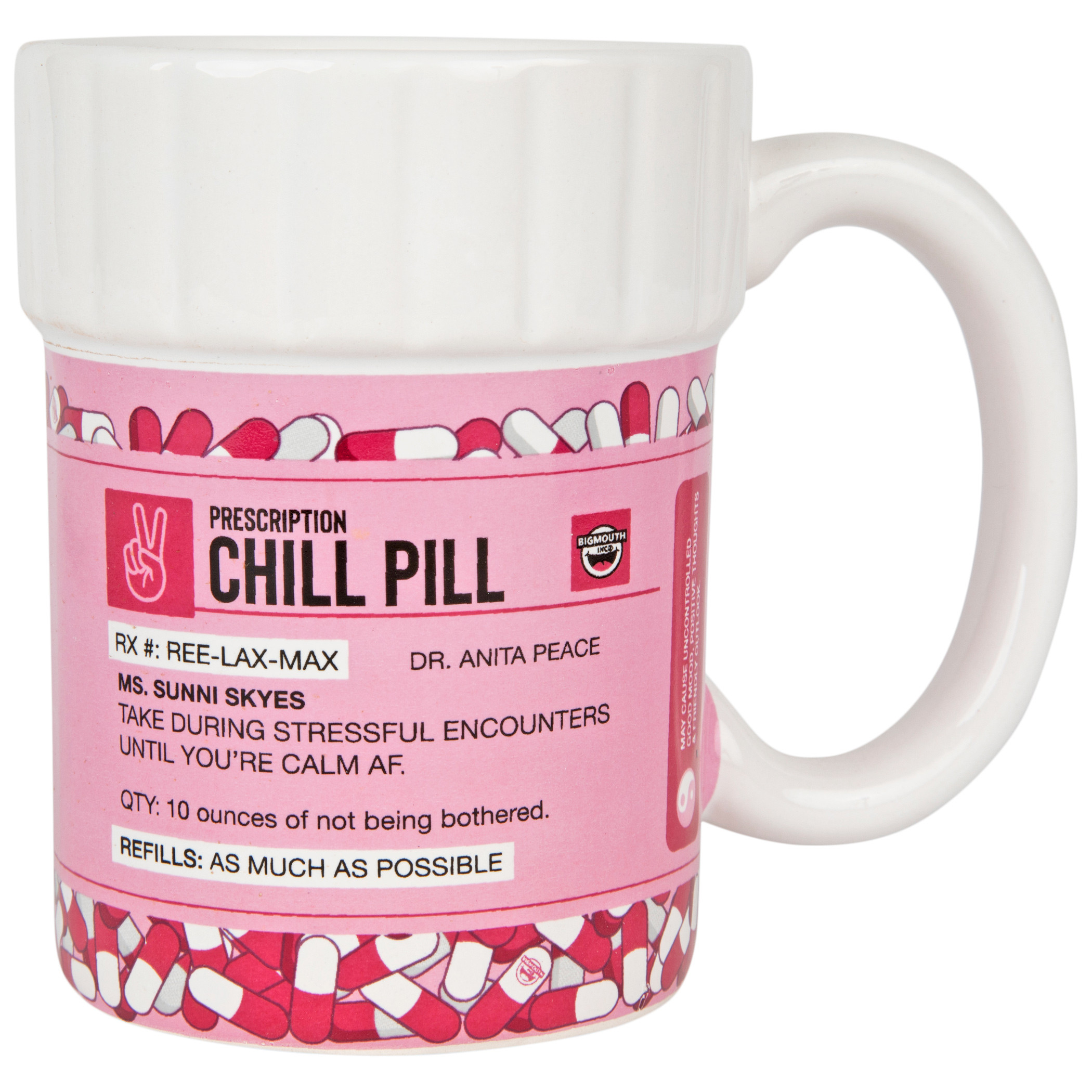 Chill Pill Prescription Ceramic 12oz Novelty Coffee Mug